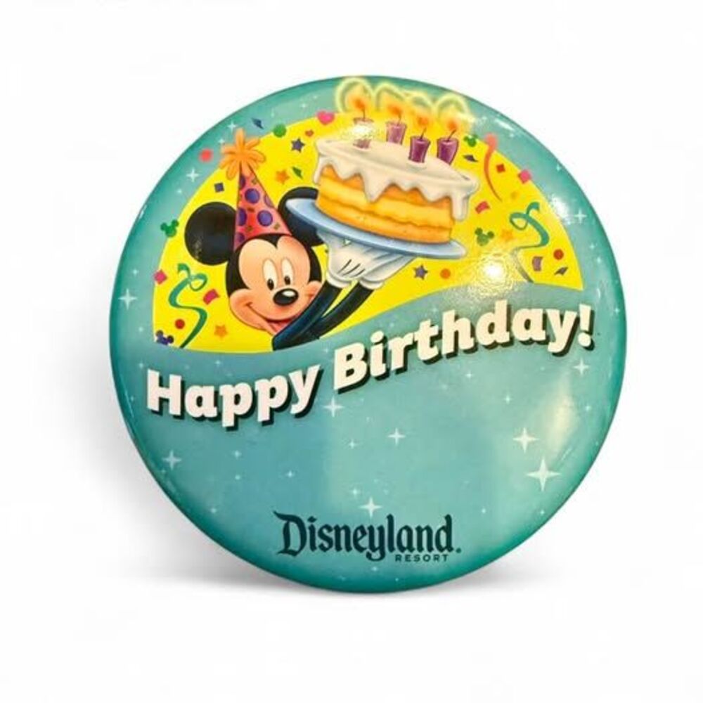 Disneyland Happy Birthday Button – Mickey Mouse Celebration Souvenir